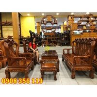 Bộ bàn ghế hương đá đào vai cong cổ điển 6 món tay 10