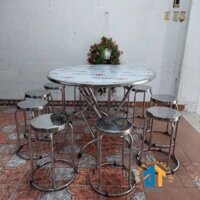 Bộ bàn ghế inox 201 dành cho 10 người