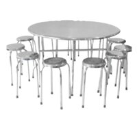 Bộ bàn ghế inox bàn tròn 10 ghế Đại Nam DN004