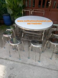 Bộ Bàn Ghế Inox Tròn 304 Cao Cấp HÒA PHÁT