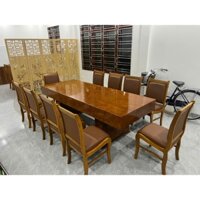 Bộ bàn ghế k3 gỗ cẩm vàng kèm 10 ghế đệm da nhập khẩu
