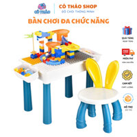 Bộ bàn ghế lego lắp ghép đa năng kiêm bàn học cho bé tặng kèm túi đồ chơi lắp ráp xếp hình 110 chi tiết tư duy sáng tạo