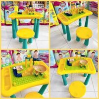 bộ bàn ghế lego vàng