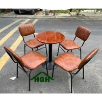 Bộ bàn ghế Lotte khung sắt cafe sân vườn ngoài trời HGH H888