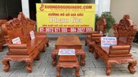 Bộ bàn Ghế Louis Hoàng Gia V4 Gỗ Hương Đá Hàng Đục Tay Đẳng Cấp (Anh Lân, Bắc Giang)