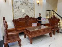 Bộ Bàn Ghế Louis Hoàng Gia V4 Gỗ Hương Đá 6 Món (Anh Hà, Quảng Ninh)