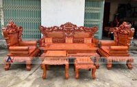 Bộ bàn ghế Louis Hoàng Gia Louis hoa lá tây gỗ hương đá chân 14 (anh Thường, Lai Châu)