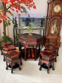 BỘ BÀN GHẾ LỤC GIÁC GỖ TRẮC