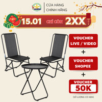Bộ bàn ghế lưng cao trà chanh cafe xếp gấp gọn giá rẻ, ghế câu cá ngồi thư giãn