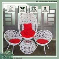 BỘ BÀN GHẾ MÂY NHỰA HÌNH ĐỒNG TIỀN Chất Lượng Hàng Cao Cấp Bền Bỉ Hiện Đại, giá Tốt nhất Thị Trường free ship HN