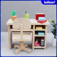 Bộ Bàn Ghế Máy Tính Và Bàn Xoay Cho Nhà Búp Bê Tỉ Lệ 1: 12