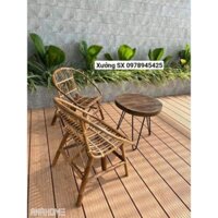 Bộ bàn ghế mây tre ngồi thư giản cực bền