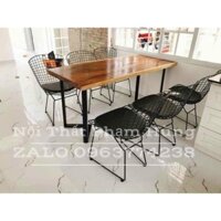 Bộ bàn ghế me Tây  nguyên khối quán ăn nhà hàng giá rẻ bàn 70*1m8