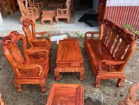 Bộ bàn ghế Minh Quốc Đào 6 món gỗ hương đá cột 10 hàng dày dặn đẹp siêu VÍP