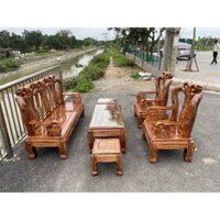Bộ bàn ghế minh quốc đào gỗ tràm tay 12 hàng đẹp