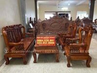 Bộ bàn ghế Minh quốc voi tay 10 gỗ hương đá 6 món (Chú Lĩnh, Thái Bình)