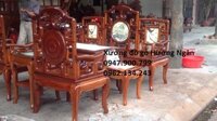 Bộ bàn ghế móc đá gỗ gụ kiểm tra mộc BG37