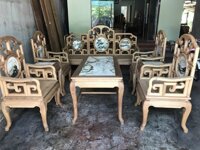 Bộ bàn ghế móc mỏ 9 món gỗ gụ hàng đẹp ( Cô Hạt, Ninh Bình )