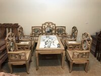 Bộ Bàn Ghế Móc Mỏ Gỗ Gụ 9 Món Bàn to Siêu Đẹp( Chị Lam, Hà Nội)