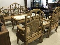 Bộ bàn ghế móc mỏ gỗ gụ mật 6 món hàng mộng thủng cỡ đại