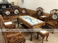 Bộ bàn ghế móc mỏ gỗ gụ ta Quảng Bình hàng chọn vân (anh Thủy, Quảng Ninh)