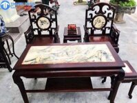 Bộ Bàn Ghế Móc Tàu 6 Món Gỗ Gụ Lào