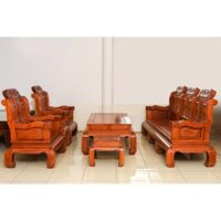 Bộ bàn ghế Như Ý Đầu Voi sofa gỗ Hương đỏ – BG12
