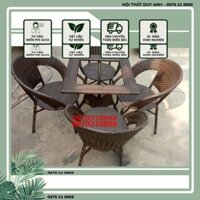 BỘ BÀN GHẾ NHỰA GIẢ MÂY, BỘ BÀN GHẾ CAFE, BÀN GHẾ NHÀ HÀNG GIÁ RẺ NHẤT THỊ TRƯỜNG HÀNG TẠI XƯỞNG SHIP TOÀN QUỐC