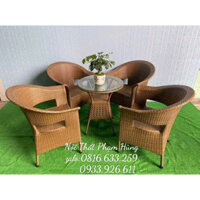 Bộ bàn ghế nhựa giả mây cao cấp thanh lý giá rẻ hàng tồn kho