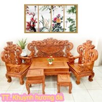 Bộ Bàn Ghế Phòng Khách Gỗ Hương Đá Chạm Rồng - SL911
