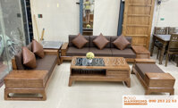 Bộ bàn ghế phòng khách, sofa 2 văng gỗ sồi G003 - Không nệm - Băng dài 2m50