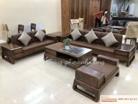 Bộ bàn ghế phòng khách sofa 2 văng lớn gỗ sồi G003 - Đồ Gỗ Mạnh Hùng - Size Lớn - Không nệm