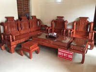 Bộ bàn ghế phòng khách Tần Thủy Hoàng 6 món tay 14 gỗ hương đá (Anh Nhượng, Quảng Nam)