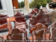 Bộ bàn ghế Rồng đỉnh 10 món gỗ hương đỏ Lào – anh Hải (Vinpearl Cửa Hội)