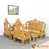 Bộ Bàn Ghế Sa Lông Gỗ Gõ Đỏ Tay 12 Chạm Nghê 6 Món Cao Cấp Giá Tốt