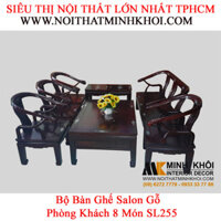 Bộ Bàn Ghế Salon Gỗ Cẩm Thị Phòng Khách 8 Món - SL255