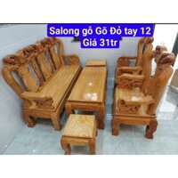 Bộ Bàn Ghế Salon Gõ Đỏ Cao Cấp Tay 12 6 Món Đẹp Giá Tốt (FREESHIP 50 KM )