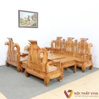 Bộ Bàn Ghế Salon Tần Thủy Hoàng Tay 12 Gỗ Hương Đá 6 Món Cao Cấp Đẹp