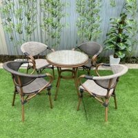 Bộ bàn ghế sân vườn HEALHOMES nhập khẩu có tay dùng phòng khách sân vườn quán cafe nhà hàng