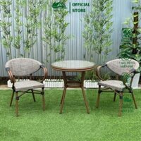 Bộ bàn ghế sân vườn HEALHOMES nhập khẩu có tay dùng phòng khách sân vườn quán cafe nhà hàng