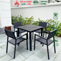 Bộ Bàn Ghế Sân Vườn Ngoài Trời HV-D80 Polywood - HEALHOMES