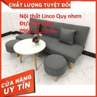 Bộ bàn ghế sofa giường sofa bed SFG06 Nội thất phòng khách Vải bố Xám đen sofa giá rẻ . Giao hàng toàn quốc