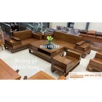 Bộ bàn ghế sofa gỗ 2 văng lớn S17.5 5 giá xưởng, chất gỗ đẹp