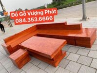 Bộ bàn ghế sôfa góc chữ L gỗ hương đá hàng hộp đẹp dày dặn