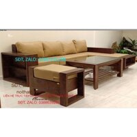 Bộ bàn ghế Sofa góc chữ L gỗ sồi Nga