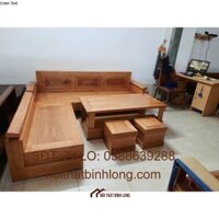 Bộ bàn ghế sofa góc hiện đại gỗ sồi nga đẹp giá rẻ