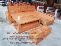 Bộ bàn ghế sofa nhỏ phòng khách gỗ sồi Nga