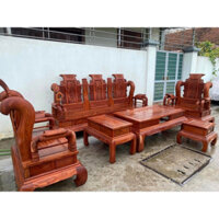 Bộ bàn ghế tần thủy hoàng tay 14 gỗ hương đá nam phi