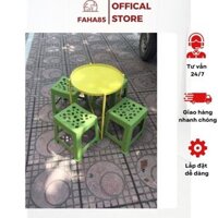 BỘ BÀN GHẾ TRÀ CHANH(GHẾ NHỰA, BÀN SƠN TĨNH ĐIỆN NHIỀU MÀU)