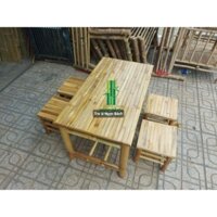 Bộ bàn ghế tre cao cấp,tre bào sơn pu cho quán ăn gia đình
